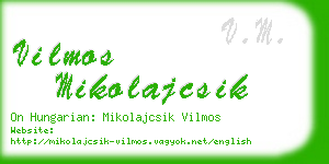 vilmos mikolajcsik business card